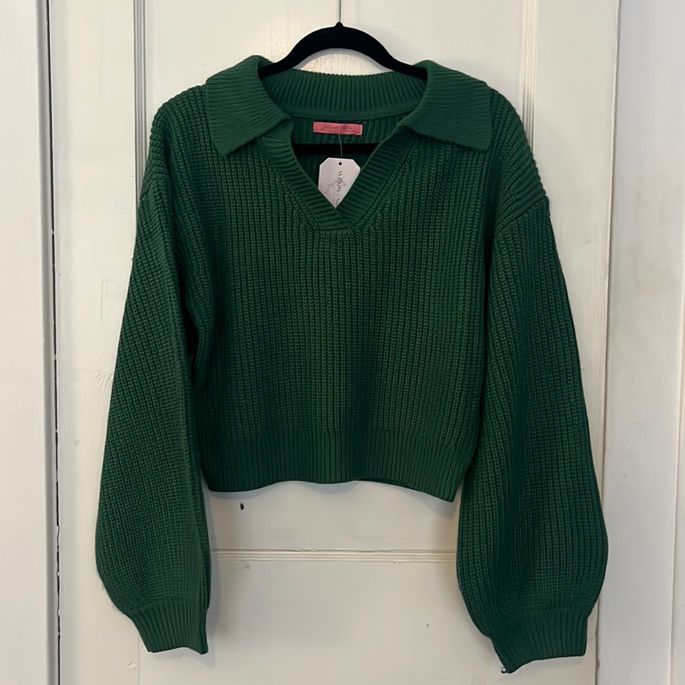 NWT Crop Puff Sleeve Sweater